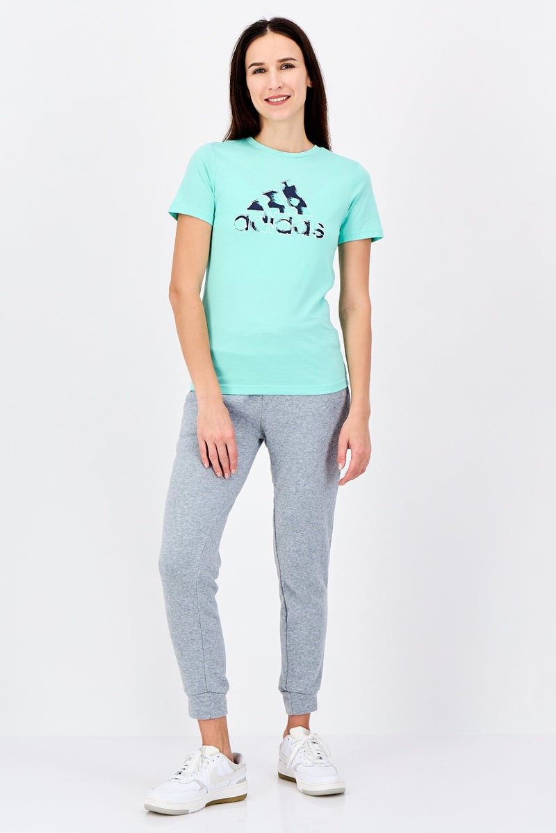 Adidas Women Sportswear Fit Short Sleeve Outdoor T-Shirt, Mint - Image 4